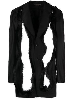 Comme Des Garçons Homme Plus faux fur-embellished single-breasted blazer - Black