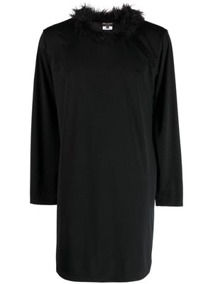 Comme Des Garçons Homme Plus feather-trim detail long-sleeve T-shirt - Black
