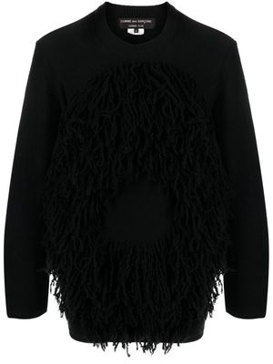 Comme Des Garçons Homme Plus fringe-detail wool jumper - Black