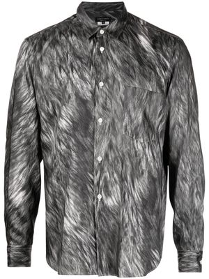 Comme Des Garçons Homme Plus fur-patterned button-down shirt - Black