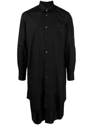 Comme Des Garçons Homme Plus layered-effect cotton shirtdress - Black