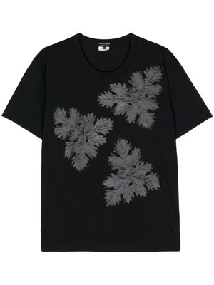 Comme des Garçons Homme Plus leaf-appliqué crew-neck T-shirt - Black