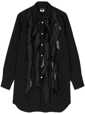 Comme des Garçons Homme Plus leaf-appliqué long-sleeve shirt - Black