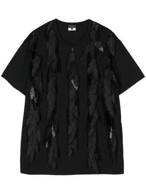 Comme des Garçons Homme Plus leaf-appliqué T-shirt - Black