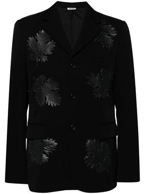 Comme des Garçons Homme Plus leaf-appliqué wool blazer - Black