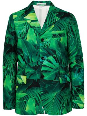 Comme des Garçons Homme Plus leaf-print single-breasted blazer - Green