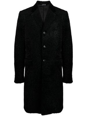 Comme Des Garçons Homme Plus notched-lapels textured-finish coat - Black