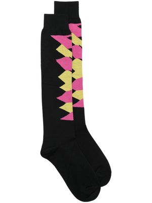 Comme Des Garçons Homme Plus patterned intarsia-knit cotton socks - Black