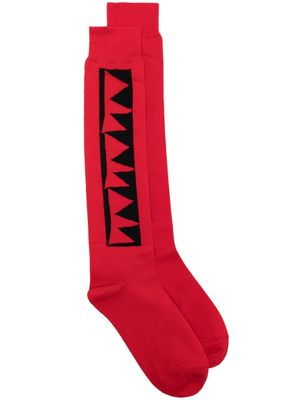 Comme Des Garçons Homme Plus patterned intarsia-knit cotton socks - Red