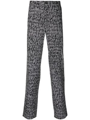 Comme Des Garçons Homme Plus plaid-check jacquard straight-leg trousers - Black