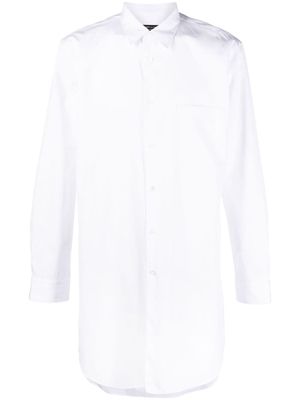 Comme Des Garçons Homme Plus pointed-collar long-length cotton shirt - White