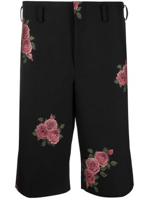 Comme Des Garçons Homme Plus rose-print shorts - 1 BLACK