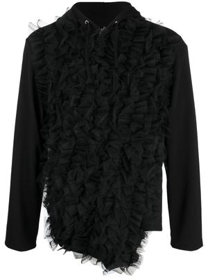 Comme Des Garçons Homme Plus ruffle-design hooded jacket - Black