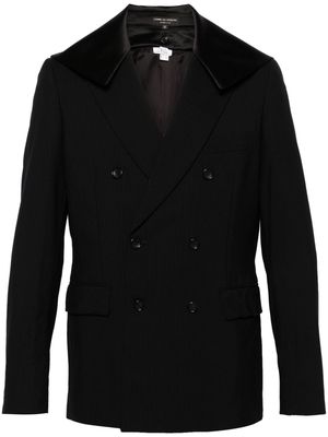 Comme des Garçons Homme Plus satin-panel double-breasted blazer - Black