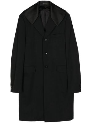 Comme des Garçons Homme Plus satin-panelled single-breasted coat - Black