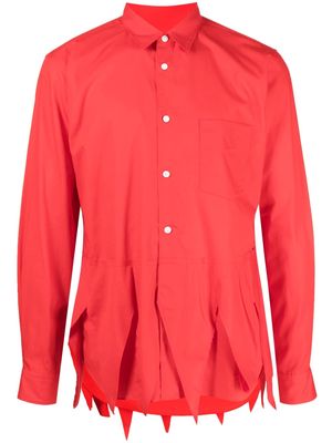 Comme Des Garçons Homme Plus scallop-hem long-sleeve shirt - Red