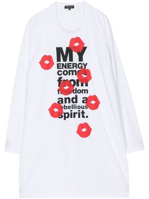 Comme des Garçons Homme Plus slogan-print long-sleeve T-shirt - White