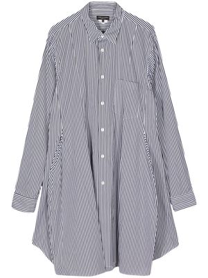 Comme des Garçons Homme Plus striped long-length cotton shirt - White