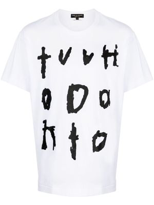 Comme Des Garçons Homme Plus text-print cotton T-shirt - White