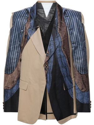 Comme des Garçons Homme Plus trompe-l'oeil print wool blazer - Neutrals