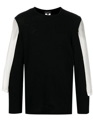 Comme Des Garçons Homme Plus wool layered-detail jumper - Black