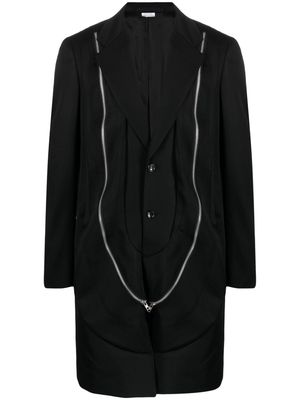Comme Des Garçons Homme Plus zip-detailed wool coat - Black