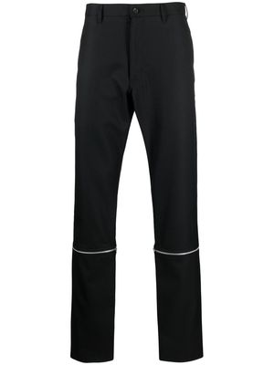 Comme Des Garçons Homme Plus zip-details wool straight-leg trousers - Black