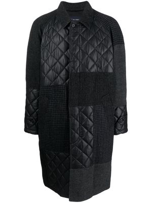 Comme Des Garçons Homme quilted-panelling wool coat - Black