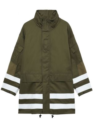 Comme des Garçons Homme stripe-trim parka coat - Green