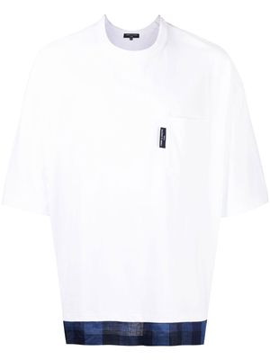 Comme Des Garçons Homme tartan-trimmed T-shirt - White