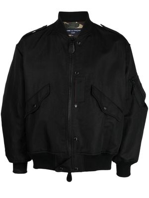 Comme Des Garçons Homme zip-up linen bomber jacket - Black