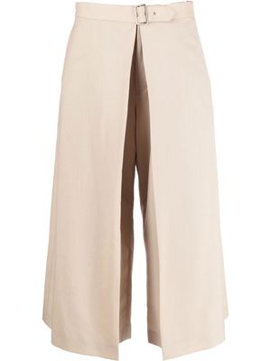 Comme Des Garçons Noir Kei Ninomiya belted drape-detail culotte trousers - Neutrals