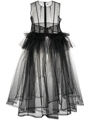 Comme Des Garçons Noir Kei Ninomiya corset-style tulle gown - Black