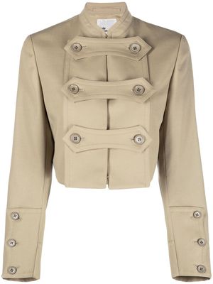 Comme Des Garçons Noir Kei Ninomiya cropped military wool jacket - Neutrals