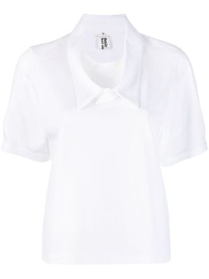 Comme Des Garçons Noir Kei Ninomiya double-collar cotton T-shirt - White