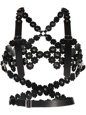 Comme Des Garçons Noir Kei Ninomiya flower-chain harness top - Black