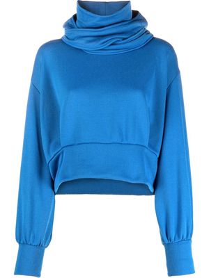 Comme Des Garçons Noir Kei Ninomiya high-neck cropped hoodie - Blue