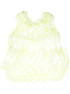 Comme Des Garçons Noir Kei Ninomiya interwoven-design sleeveless top - Yellow