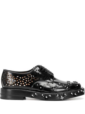 Comme Des Garçons Noir Kei Ninomiya laser-cut floral-applique shoes - Black