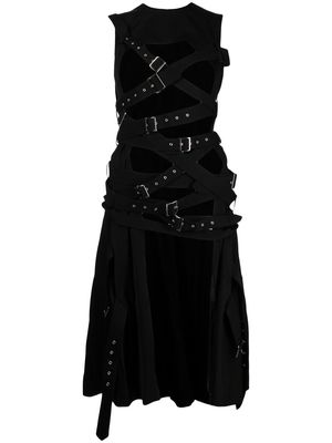 Comme Des Garçons Noir Kei Ninomiya pleated belted dress - Black