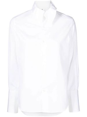 Comme Des Garçons Noir Kei Ninomiya ruffle-detail button-up shirt - White