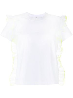 Comme Des Garçons Noir Kei Ninomiya ruffle-tulle short-sleeve T-shirt - White