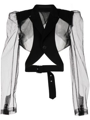 Comme Des Garçons Noir Kei Ninomiya sheer cropped jacket - Black