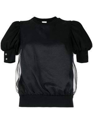 Comme Des Garçons Noir Kei Ninomiya sheer-overlay knitted top - Black
