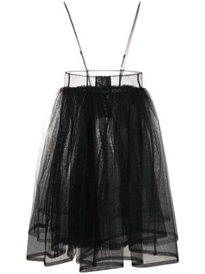 Comme Des Garçons Noir Kei Ninomiya tulle-overlay flared dress - Black