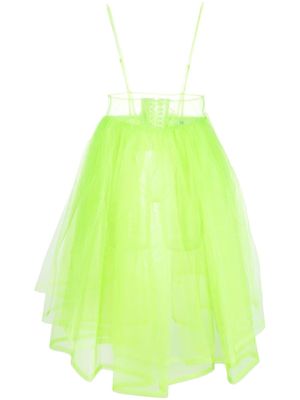Comme Des Garçons Noir Kei Ninomiya tulle-overlay flared dress - Green