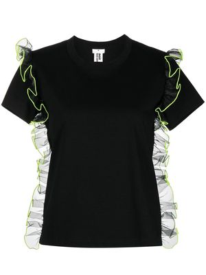 Comme Des Garçons Noir Kei Ninomiya tulle-ruffle short-sleeve T-shirt - Black