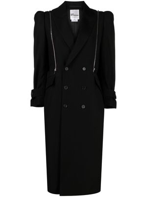 Comme Des Garçons Noir Kei Ninomiya zip-detail double-breasted coat - Black