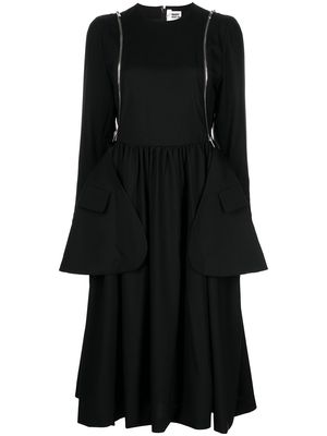 Comme Des Garçons Noir Kei Ninomiya zip-detail midi dress - Black