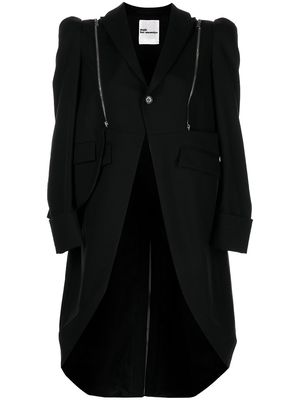 Comme Des Garçons Noir Kei Ninomiya zip-detail single-breasted blazer - Black